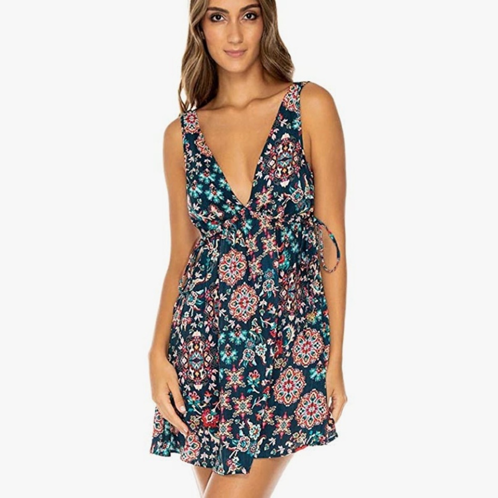 Luli Fama Cordoba V-neck short dress, Small. Gently Used.